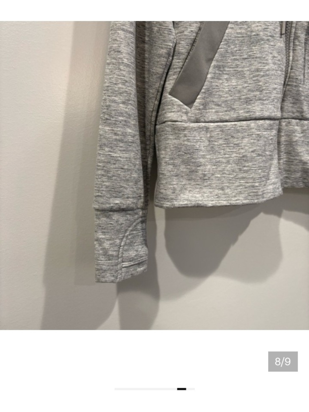 Athleta Victory Primaloft Full Zip-Up Hoodie Sweatshirt Heather Grey Fleece Line - Picture 8 of 9